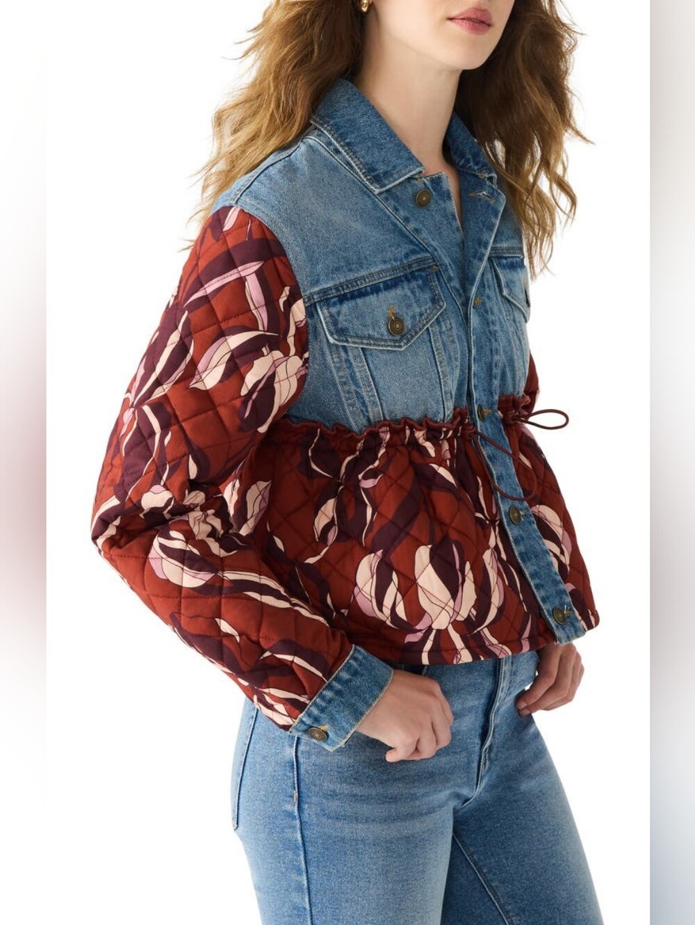 Hard To Find 🌸 Steve Madden Denim Colorblock Quilted Jacket